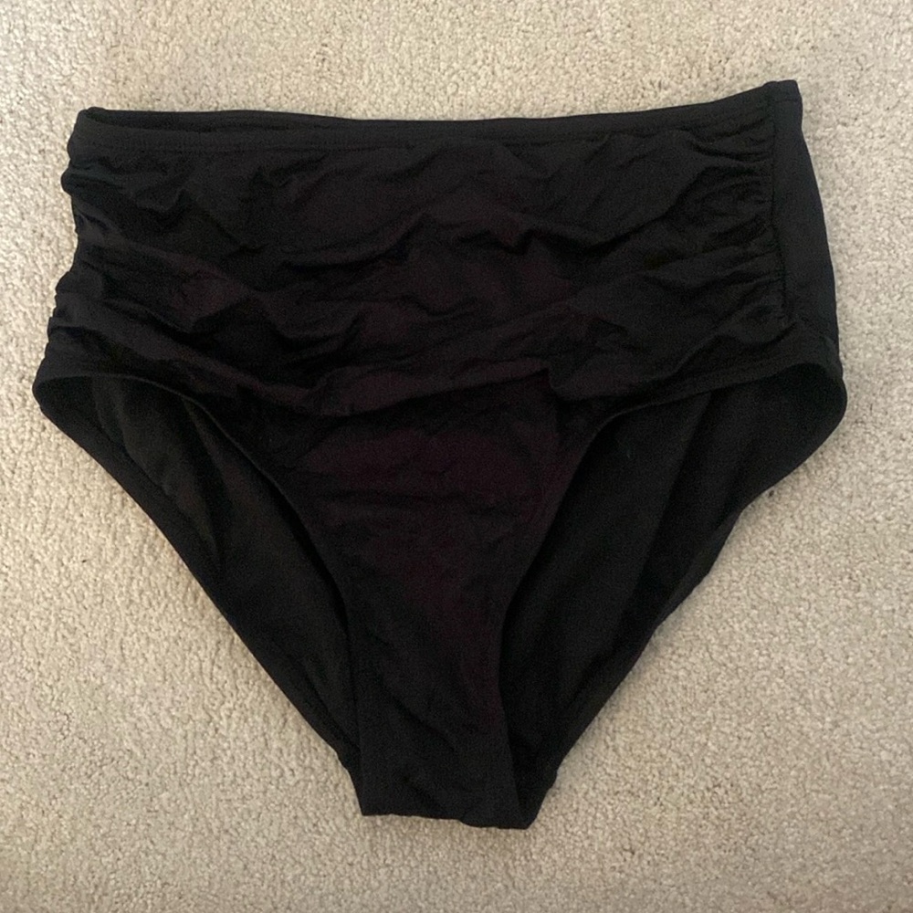 black high waisted bikini bottoms